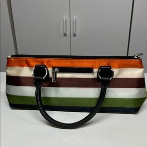 Striped Multi-Color Wine Clutch Bag